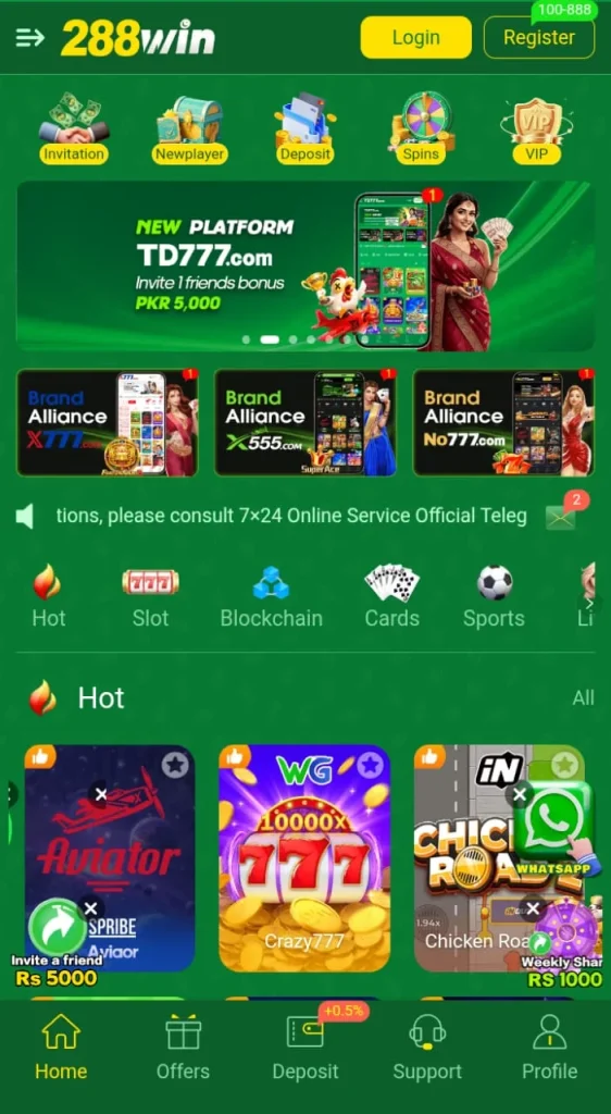 Get free spins and coins by accessing to 288Win Game 