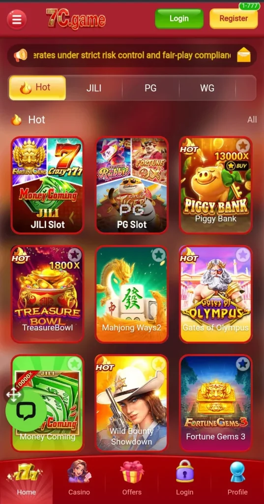 Get bonuses and rewards with 7C Game APK