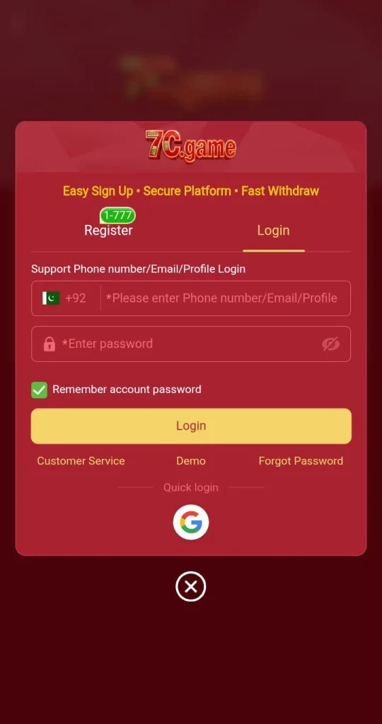 7C Game login for free